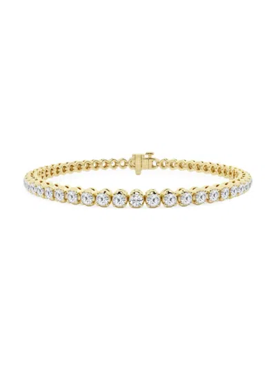 Saks Fifth Avenue Women's 14k Yellow Gold & Lab-grown Diamond 4-prong Tennis Bracelet In 4 Tcw