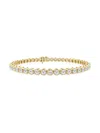 Saks Fifth Avenue Women's 14k Yellow Gold & Round Lab-grown Diamond 4-prong Tennis Bracelet/2.00-15.00 Tcw In 5 Tcw