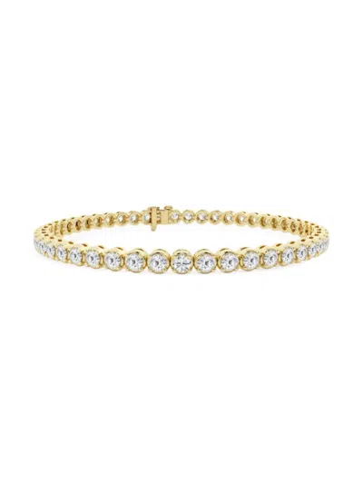 Saks Fifth Avenue Women's 14k Yellow Gold & Lab-grown Diamond 4-prong Tennis Bracelet In 5 Tcw