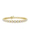 Saks Fifth Avenue Women's 14k Yellow Gold & Round Lab-grown Diamond 4-prong Tennis Bracelet/2.00-15.00 Tcw In 8 Tcw