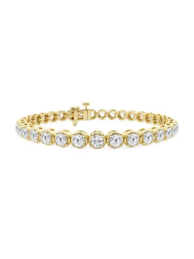 Saks Fifth Avenue Women's 14k Yellow Gold & Lab-grown Diamond 4-prong Tennis Bracelet In 8 Tcw