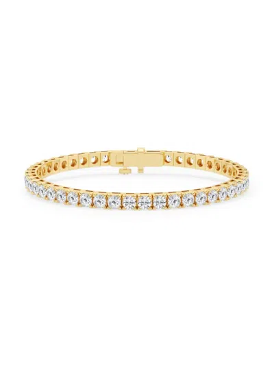 Saks Fifth Avenue Women's 14k Yellow Gold & Lab-grown Diamond 4-prong Tennis Bracelet/5-20 Tcw In 12 Tcw