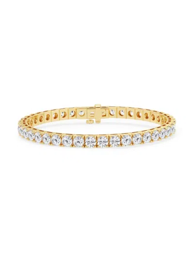 Saks Fifth Avenue Women's 14k Yellow Gold & Lab-grown Diamond 4-prong Tennis Bracelet/5-20 Tcw In 13 Tcw