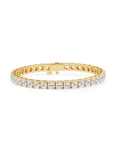 Saks Fifth Avenue Women's 14k Yellow Gold & Lab-grown Diamond 4-prong Tennis Bracelet/5-20 Tcw In 15 Tcw