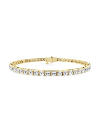 Saks Fifth Avenue Women's 14k Yellow Gold & Lab-grown Diamond 4-prong Tennis Bracelet/5-20 Tcw In 7 Tcw