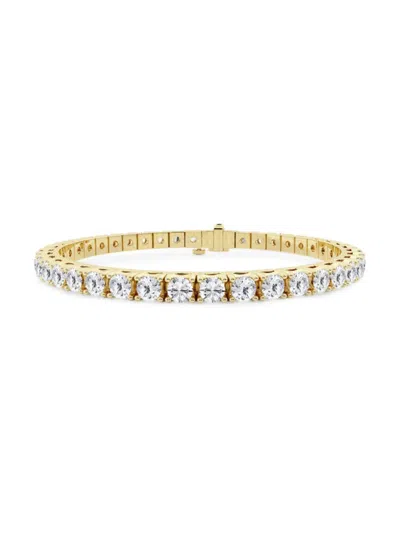 Saks Fifth Avenue Women's 14k Yellow Gold & Lab-grown Diamond 4-prong Tennis Bracelet/5-20 Tcw In 8 Tcw