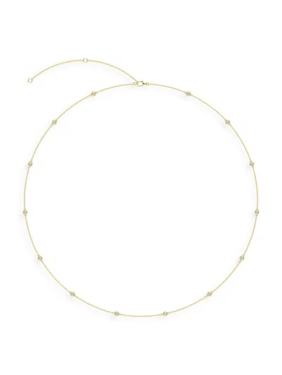 Saks Fifth Avenue Women's 14k Yellow Gold & Lab-grown Diamond Station Necklace In 1 Tcw