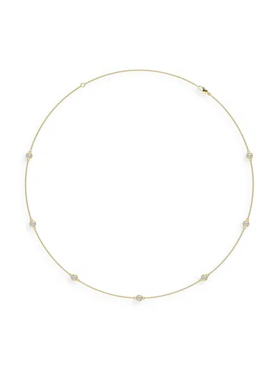 Saks Fifth Avenue Women's 14k Yellow Gold & Lab-grown Diamond Station Necklace In 1.40 Tcw