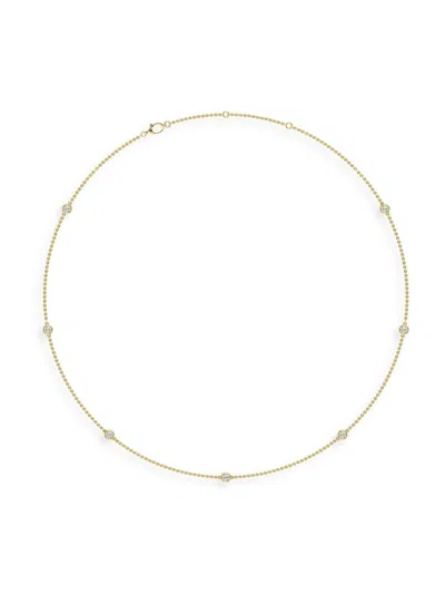 Saks Fifth Avenue Women's 14k Yellow Gold & Lab-grown Diamond Station Necklace/5.00-20.00 Tcw In 1.40 Tcw