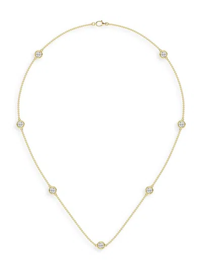 Saks Fifth Avenue Women's 14k Yellow Gold & Lab-grown Diamond Station Necklace In 2.10 Tcw