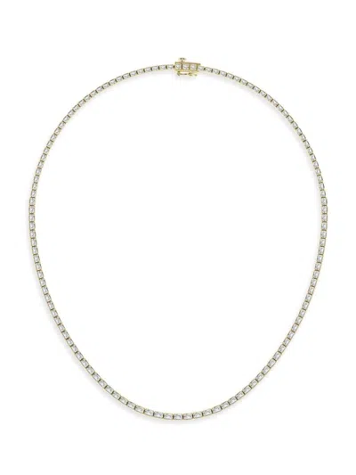 Saks Fifth Avenue Women's 14k Yellow Gold & Lab-grown Diamond Tennis Necklace In 10 Tcw