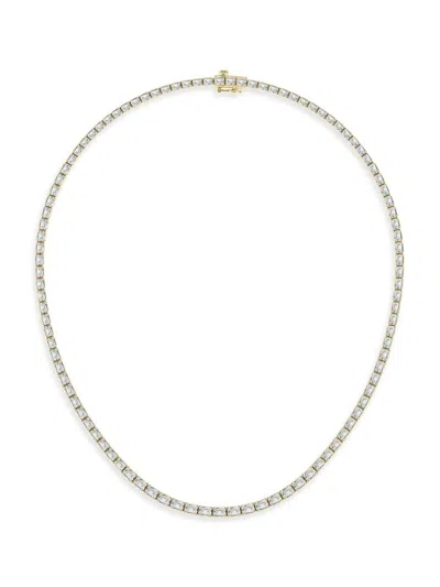 Saks Fifth Avenue Women's 14k Yellow Gold & Lab-grown Diamond Tennis Necklace/10.00-22.00 Tcw In 18 Tcw