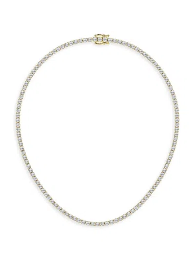 Saks Fifth Avenue Women's 14k Yellow Gold & Lab-grown Diamond Tennis Necklace/5.00-20.00 Tcw In 20 Tcw