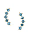 SAKS FIFTH AVENUE WOMEN'S 14K YELLOW GOLD & LICENSED LONDON BLUE TOPAZ STUD EARRINGS