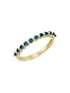 Saks Fifth Avenue Women's 14k Yellow Gold & London Blue Topaz Band Ring In Blue