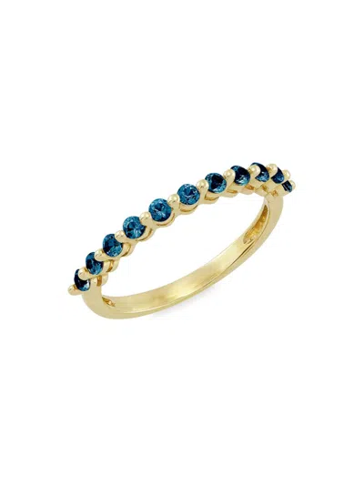 Saks Fifth Avenue Women's 14k Yellow Gold & London Blue Topaz Band Ring