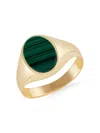 Saks Fifth Avenue Women's 14k Yellow Gold & Malachite Signet Ring In Gold