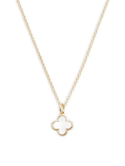 Saks Fifth Avenue Women's 14k Yellow Gold & Mother Of Pearl Clover Necklace