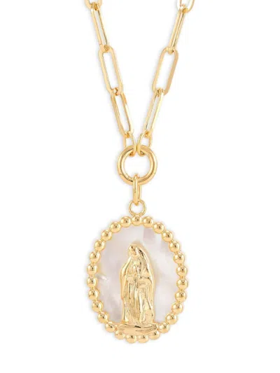 Saks Fifth Avenue Women's 14k Yellow Gold & Mother Of Pearl Guadalupe Pendant Necklace