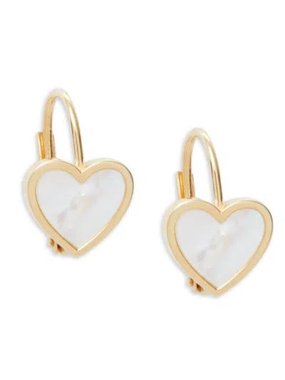 Saks Fifth Avenue Women's 14k Yellow Gold & Mother Of Pearl Heart Drop Earrings