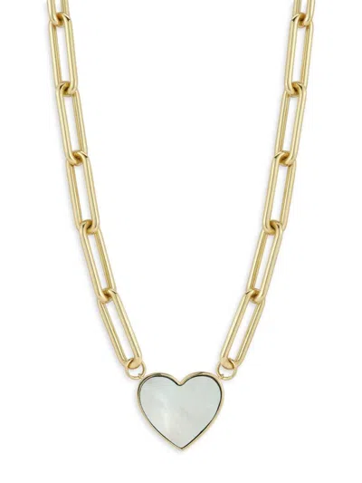 Saks Fifth Avenue Women's 14k Yellow Gold & Mother Of Pearl Heart Pendant Necklace