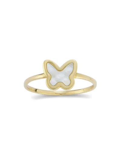 Saks Fifth Avenue Women's 14k Yellow Gold & Mother Of Pearl Ring