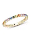 Saks Fifth Avenue Women's 14k Yellow Gold & Multi Sapphire Band Ring In Sapphire