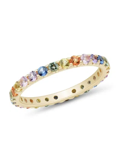 Saks Fifth Avenue Women's 14k Yellow Gold & Multi Sapphire Band Ring