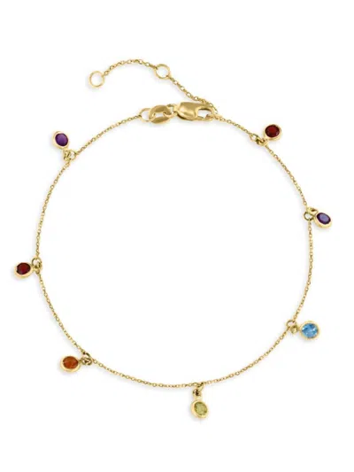 Saks Fifth Avenue Women's 14k Yellow Gold & Multi Stone Station Bracelet