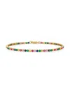 SAKS FIFTH AVENUE WOMEN'S 14K YELLOW GOLD & MULTI STONE TENNIS BRACELET