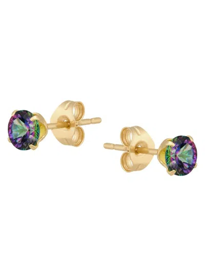 Saks Fifth Avenue Women's 14k Yellow Gold & Mystic Fire Topaz Stud Earrings