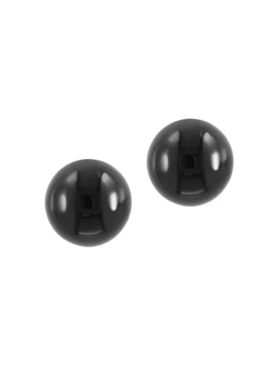 Saks Fifth Avenue Women's 14k Yellow Gold & Onyx Stud Earrings In Black