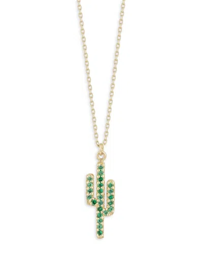 Saks Fifth Avenue Women's 14k Yellow Gold & Peridot Cactus Pendant Necklace