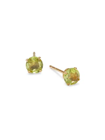 Saks Fifth Avenue Women's 14k Yellow Gold & Peridot Small Stud Earrings