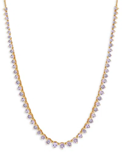 Saks Fifth Avenue Women's 14k Yellow Gold & Pink Amethyst Cable Chain Necklace