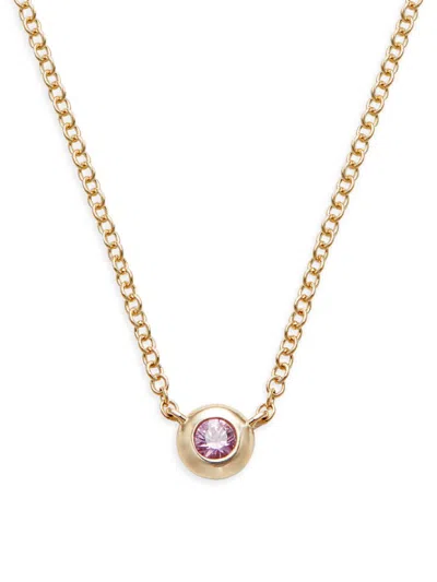 Saks Fifth Avenue Women's 14k Yellow Gold & Pink Sapphire Bezel Necklace