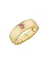 SAKS FIFTH AVENUE WOMEN'S 14K YELLOW GOLD & PINK SAPPHIRE HEART BAND RING