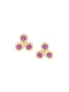Saks Fifth Avenue Women's 14k Yellow Gold & Rhodolite Garnet Flower Stud Earrings In Yellow Gold