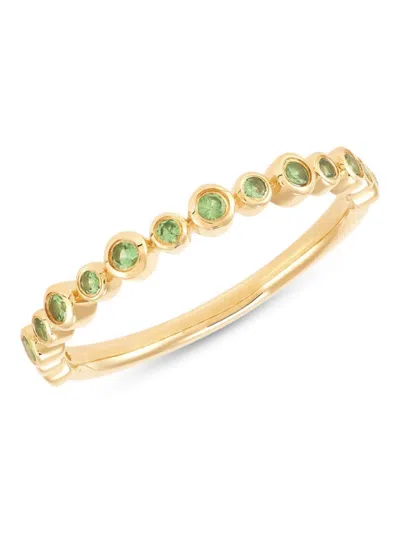 Saks Fifth Avenue Women's 14k Yellow Gold & Round Tsavorite Ring