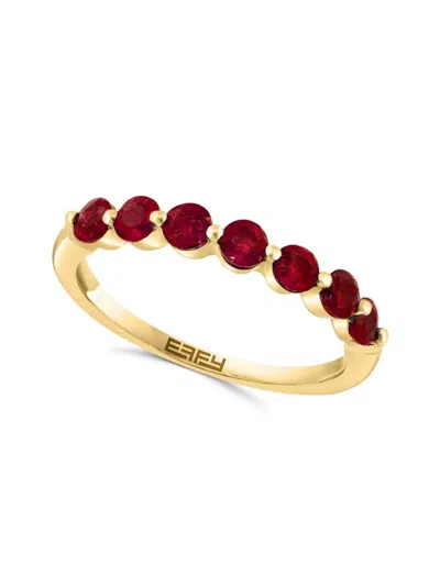 Saks Fifth Avenue Women's 14k Yellow Gold & Ruby Band Ring