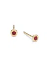 Saks Fifth Avenue Women's 14k Yellow Gold & Ruby Bezel Stud Earrings In Ruby