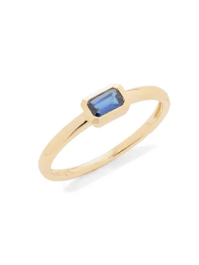 Saks Fifth Avenue Women's 14k Yellow Gold & Sapphire Band Ring