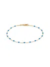Saks Fifth Avenue Women's 14k Yellow Gold & Enamel Bead Station Chain Bracelet In Blue
