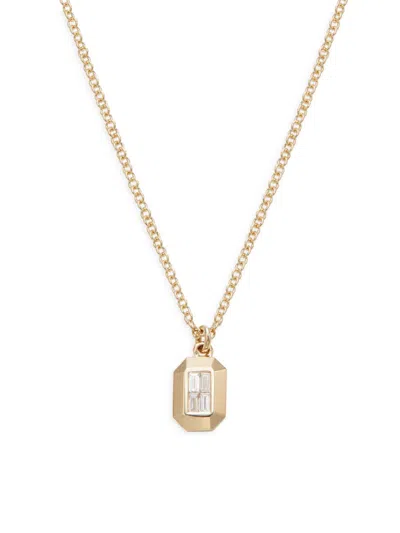 Saks Fifth Avenue Women's 14k Yellow Gold & Tcw 0.07 Diamond Baguette Necklace