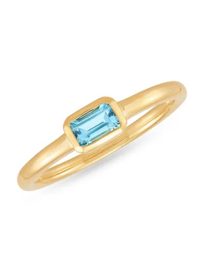 Saks Fifth Avenue Women's 14k Yellow Gold & Topaz Band Ring