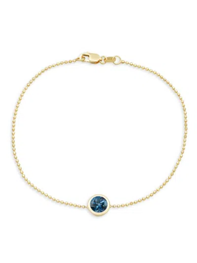 Saks Fifth Avenue Women's 14k Yellow Gold & Topaz Bead Chain Bracelet