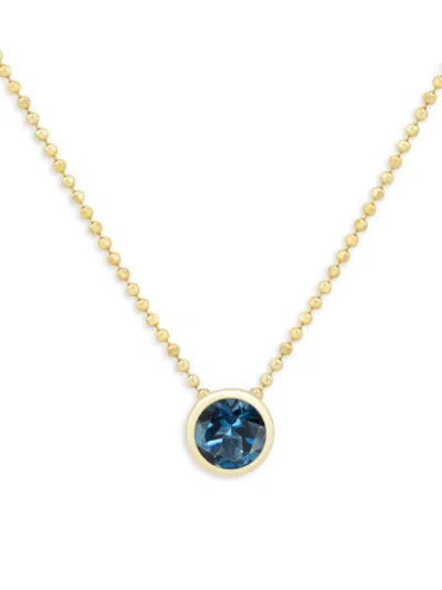 Saks Fifth Avenue Women's 14k Yellow Gold & Topaz Bead Chain Necklace
