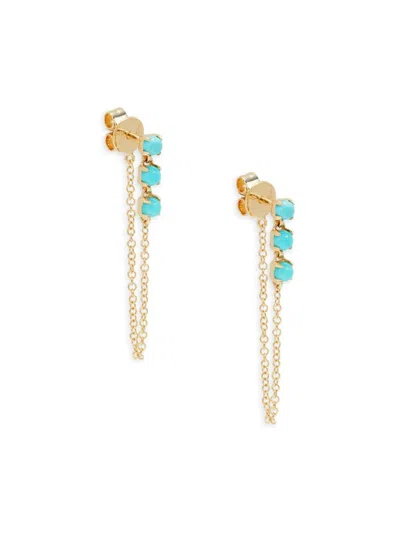 Saks Fifth Avenue Women's 14k Yellow Gold & Turquoise Chain Drop Earrings