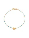 Saks Fifth Avenue Women's 14k Yellow Gold & Turquoise Enamel Beaded Bracelet In Gold