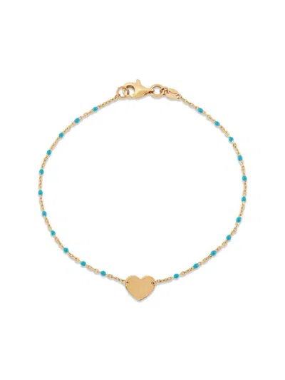 Saks Fifth Avenue Women's 14k Yellow Gold & Turquoise Enamel Beaded Bracelet